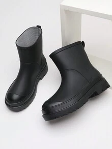 Mới Của phụ nữ Không thấm nước Giày ống Với Dày Giữa bắp chân Đơn giản Đúng mốt Giày Mưa  , Ngoài trời Mềm mại Không thấm nước , Ấm áp Giày đi mưa Đối với Quý cô - màu đen - Xem 5