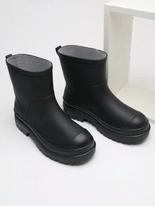 Mới Của phụ nữ Không thấm nước Giày ống Với Dày Giữa bắp chân Đơn giản Đúng mốt Giày Mưa  , Ngoài trời Mềm mại Không thấm nước , Ấm áp Giày đi mưa Đối với Quý cô - màu đen - Xem 2