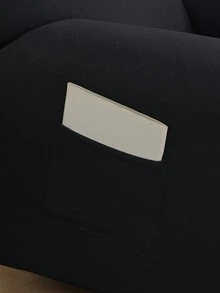 4入組黑色菱形圖案提花躺椅沙發套,簡單時尚高彈性聚酯纖維躺椅沙發套,可拆卸並可機洗家居保護套,適用於客廳臥室家居所有季節 - 黑色 - 查看 7