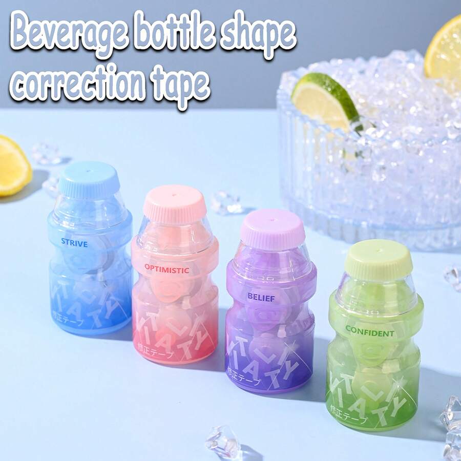 4片創意卡通形狀修正帶6m長,非常適合學生糾正錯誤 - 彩色 - 查看 1