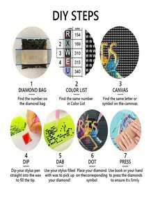 Pintura De Diamantes Diy Con Patrón De Ave X004-2 - Azul - Ver 5