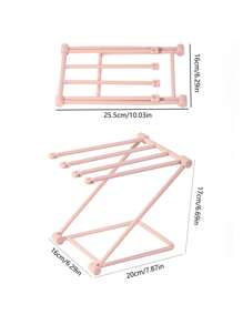 1pc Hair Band Organizer Stand With Foldable Hair Tie Holder For Dorm Room, Pink - Pink - View 2