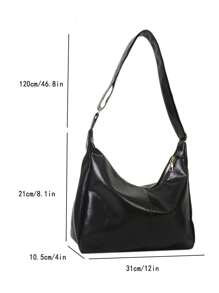 Bolso de hombro suave de moda de unicolor para mujer, bolsa de mano casual y sencilla de gran capacidad para llevar en el campus diariamente, estilo retro de bolso de hobo y bandolera para el trabajo, bolsas de mensajero femeninas ligeras para regalos de vacaciones