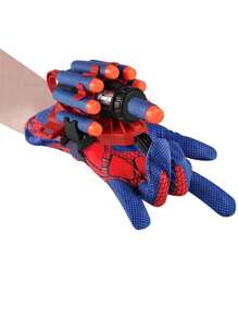 1 套随机蜘蛛角色扮演发射器手套套装：有趣的玩具 - 包括腕式发射器！万圣节装饰 - 寶藍色 - 查看 1