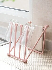 1pc Hair Band Organizer Stand With Foldable Hair Tie Holder For Dorm Room, Pink - Pink - View 8