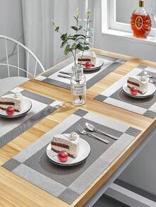Đệm PVC Cách nhiệt Dệt Thảm trải bàn Với Phong cách Bắc Âu , Cao-kết thúc , Chống bỏng Và Ánh sáng sang trọng , Thích hợp Đối với Phương Tây Bàn , Nhà  Ăn uống Bàn - Bạc - Xem 3