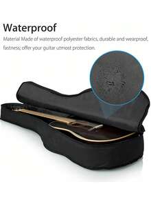 便攜式31/34/38/41英吋古典木吉他軟包,帶肩帶黑色背包吉他配件與附件攜帶收納袋