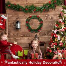 9.84英尺聖誕裝飾花環-非發光柔軟綠色節日裝飾,可用於室內或戶外-優質家庭園藝人造綠色植被,或婚禮派對裝飾