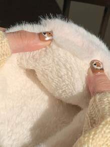 2025 Mulheres Confortáveis Adoráveis Pantufas Internas com Plataforma Grossa, Abertas no Dedo do Pé com Coração 3D de Pelúcia, Pantufas Casuais para Quarto