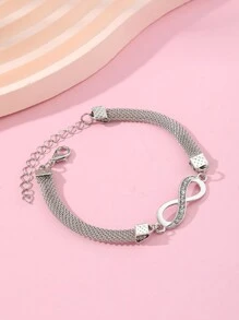 1只時尚復古8字型&鑽石裝飾多功能女士腳鐐,精美而閃亮的腳部珠寶配件