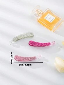 3入組香蕉夾和閃閃發光的髮夾,女性髮飾馬尾控,適合日常佩戴