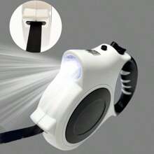 1pc Outdoor Automatic Retractable Dog Leash With Led Light And 5m Nylon Cord, Suitable For Dogs Up To 35kg - Black and White - View 1