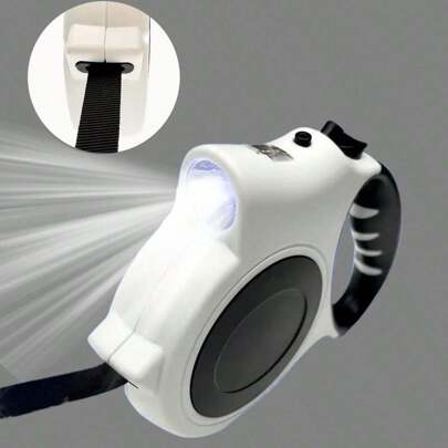 1pc Outdoor Automatic Retractable Dog Leash With Led Light And 5m Nylon Cord, Suitable For Dogs Up To 35kg