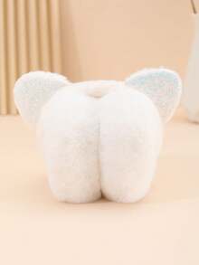 1 Miếng Của phụ nữ Gấp lại Sang trọng & Ấm áp Chuột Tai Đồ trang trí Long lanh Phong cách Đơn giản & Giải trí Bịt tai - trắng - Xem 2