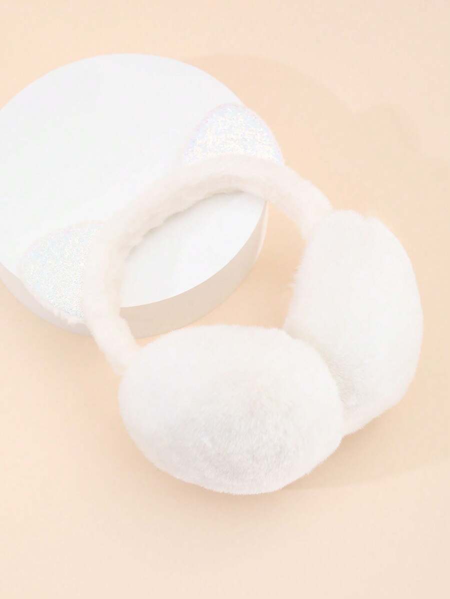 1 Miếng Của phụ nữ Gấp lại Sang trọng & Ấm áp Chuột Tai Đồ trang trí Long lanh Phong cách Đơn giản & Giải trí Bịt tai - trắng - Xem 1