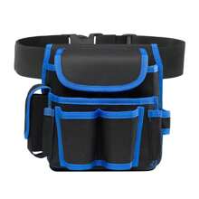 硬體工具收納腰帶包,多功能電工工具袋,可調腰帶,用於工具組織和儲存 - 藍色 - 查看 2