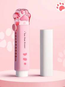 1pc Cat Paw Shaped Eraser + 1pc Replacement Eraser Core - Pink - View 1