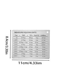 1 Piece Of Stainless Steel Refrigerator Magnet With Magnetic Scale Plate, Measuring Cup And Measuring Spoon Accessories, Commonly Used Units Baking Unit Conversion Chart - Black and White - View 5