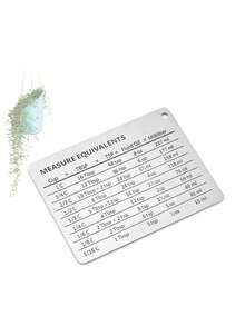 1 Piece Of Stainless Steel Refrigerator Magnet With Magnetic Scale Plate, Measuring Cup And Measuring Spoon Accessories, Commonly Used Units Baking Unit Conversion Chart - Black and White - View 2