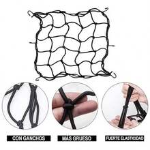 4 Piezas Malla Porta Parrilla Casco Moto+ Cuerdas Elasticas,Redes Malla Moto Sujetar Casco Portabulto Cuerda Gancho,Cuerda para Sujetar Equipaje En Moto, Cuerdas elásticas elásticas + Gancho pequeño,Redes para Motocicleta, Correa de Casco Cuerda Moto, Red Elástica Moto, Correa de Carga Moto, Elástica Moto Red de Equipaje, Carga Equipaje Ajustable con Ganchos - Negro - Ver 9