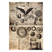 10 张创意复古欧洲花卉和植物背面图案剪贴簿纸，适用于 DIY 手工工艺品、办公、学校用品、派对礼品和礼物、爆炸盒装饰等。带有万圣节、圣诞节、新年和科幻主题星球设计 - 彩色 - 查看 8