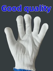 1pair Work Gloves - White - View 3