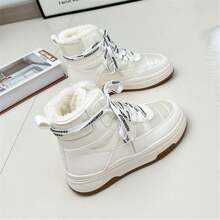 Women's Furry Snow Boots, Waterproof, Non-slip Thick Sole, Keep Warm, High-top, Winter Shoes