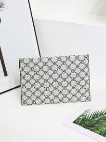1pc PU Leather Envelope Stone Grain Clutch Bag, Minimalist Design For Daily Outing And Date, Gift For Festival - Multicolor - View 4