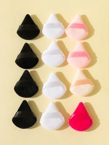 12pcs Mini Triangle Shaped Velvet & Double-sided Face Powder Puff For Makeup And Home Use - Multicolor - View 4
