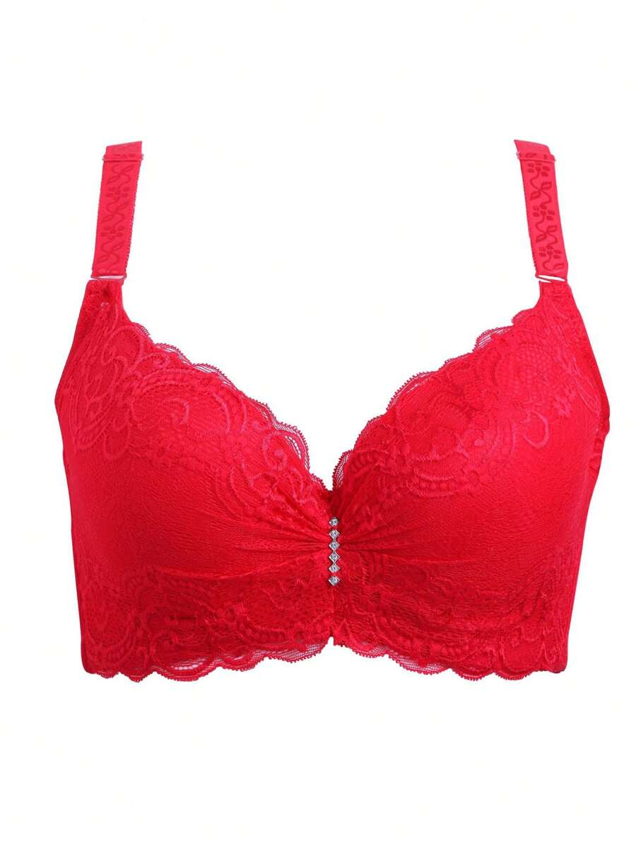 Plus 4pcs Floral Lace Underwire Bra SHEIN UK