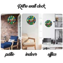 運動球木質掛鐘,足球圖案靜音圓形電池動力裝飾鐘,適用於室外露台、遊艇、廚房、臥室、家居、辦公室裝飾10吋、12吋、14吋、16吋(無電池) - 多色 MDF213 - 查看 2