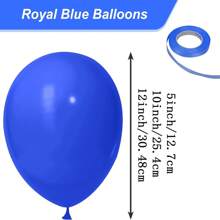 15/45/100 piezas Globos de látex azul real de 5/10/12 pulgadas. Globos de helio para decoración de cumpleaños, graduación, baby shower, boda, fiesta festiva. Cinta azul.