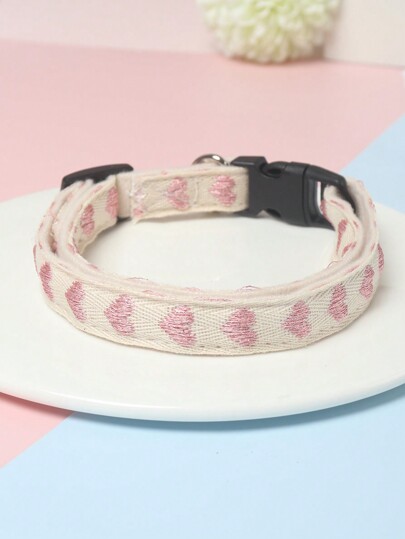 1 Piece Of Heart Patterned Jacquard Thin Soft Pet Collar Suitable For Small Cats And Dogs To Use At Home And Outdoors (Not Suitable For Cat And Dog Accessories For Large Dogs)