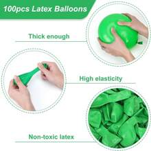 15/45/100个5/10/12英寸绿色气球乳胶气球氦气球适用于生日毕业派对婚礼节日派对装饰，绿丝带，开学情人节