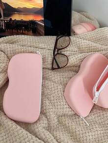 1入防摩擦眼鏡收納袋防水防塵太陽眼鏡盒眼鏡盒，矽膠眼鏡盒防摔耐用不變形儲物盒太陽眼鏡收納盒，防水化妝品雜物小物品收納袋眼鏡袋矽膠收納袋旅行太陽眼鏡收納盒，便攜式護目鏡盒迷你化妝包