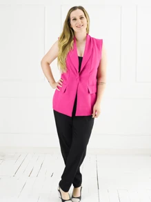 Women Blazers - Màu Hồng Tươi - Xem 3