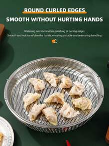 XIYIJIA 1pc Stainless Steel Steamer Pot With Handles And Water Guide Vegetable Fruit Wash Bowl - Silver - View 5