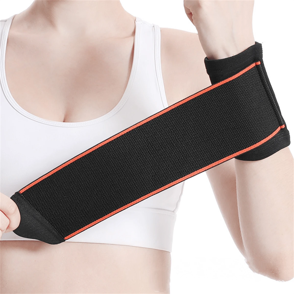 1pc Sports Wristband Fitness Protection Fixation Compression Wrist Support Strap - Orange - Orange - View 1