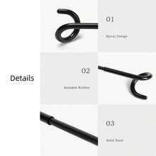 1pc Khaki Pig Tail Shaped Stainless Steel Outdoor Hook, Portable Lamp Stand Hook, S-Shaped Two-Way Storage Hook For Tent Lamp Hanging - Khaki - View 9
