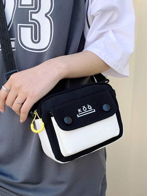 High School Students University Multifunctional Sling Bag Shoulder Bag Casual Bag Mini Square Bag Letter Print Colorblock For Daily, Gift For Father, Handbag Schoolbag For Travel, College, Commute Dad Freshman Fanny Pack Beach Bag Gym Bag Black Bag Hiking Gifts Large Capacity Multi-Functional Outdoor Portable Fashionable Casual Vacation Hip Bag Christmas Gifts Holiday Essentials Camping Sling Bag Bags Summer Back To School Summer Bag Springbreak Bag Pack Cross Body Bag School Supplies Purse