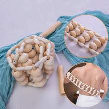 木製按摩滾輪松弛肌肉，女性用背部滾輪按摩器，適用於腹部、腿部、背部、胃部、腰部按摩，身體按摩工具，母親節禮物送媽媽