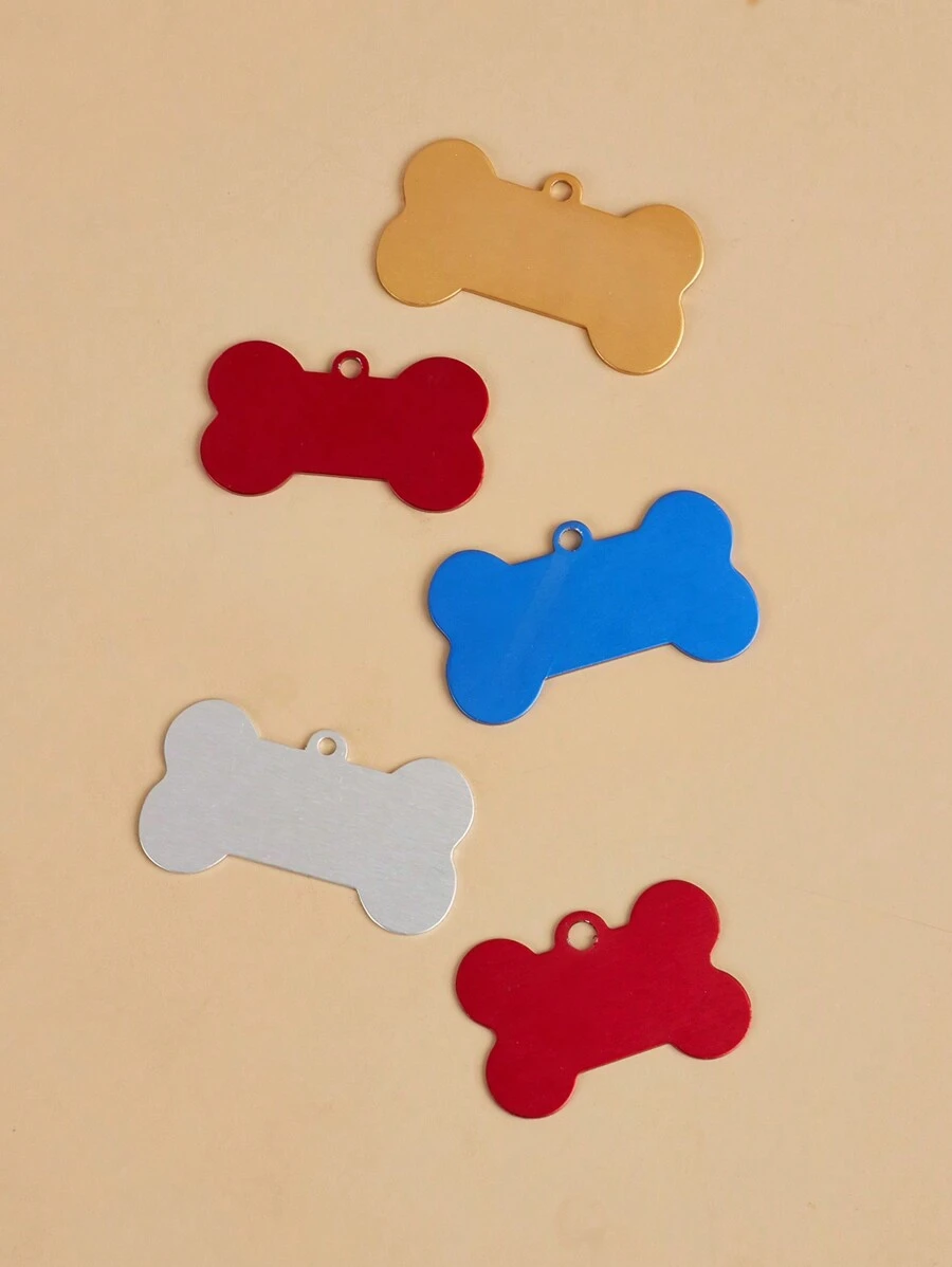 2 cái/gói Màu sắc tùy ý Khúc xương Hình dạng Thú cưng Vật rủ xuống Id Nhãn - Nhiều màu - Xem 1