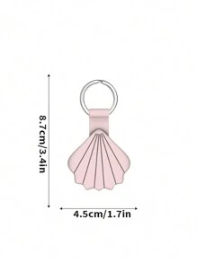1入組可愛粉色貝殼造型鑰匙扣，防丟失＆防震硅膠套適用於蘋果Airtag - 粉色 - 查看 6