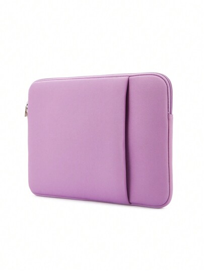 1pc Solid Color Leisure Laptop Sleeve Inner Bag, Fit For 11.6/12.5/13.3/14/15.4/15.6/16/17 Inch Notebooks, Laptop Bags, Portable Laptop Sleeves