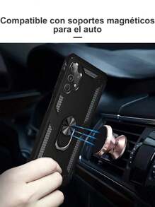 Heavy Duty Rugged Shield Case With Ring For ZTE Blade A53 - Black - View 5