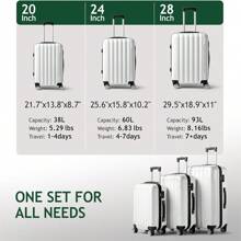 3-In-1 Multifunctional Large Capacity Traveling Storage Suitcase Luggage Pink - 白色 - 查看 10