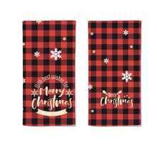 2PCS Christmas Kitchen Towels Sets of 2 Christmas Hand Towels Bathroom Christmas Dish Towels Microfiber Tea Dishcloths Christmas Decor Winter Black Buffalo Plaid Xmas Housewarming Hostess Gifts - Multicolor - View 1