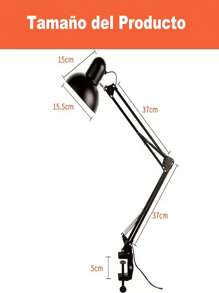 Lámpara Led Metálico Para Escritorio - Negro - Ver 3
