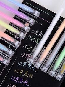 10入組大容量荧光笔,適用於抄寫、涂鸦、學生高亮,學校文具用品