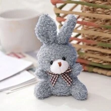 1pc Cute Gray Plush Bunny Pendant - Grey - View 4